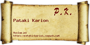 Pataki Karion névjegykártya